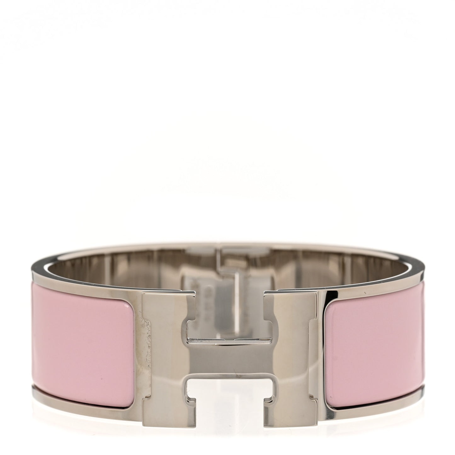 Enamel Wide Clic Clac H Bracelet GM Rose Dragee