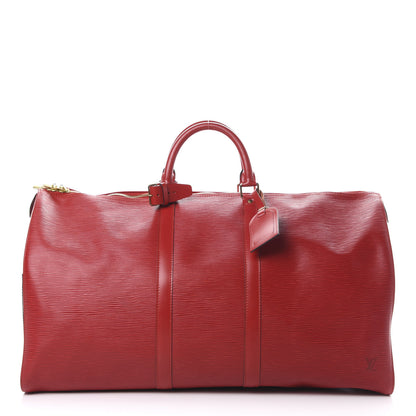 Louis Vuitton Epi Keepall 55 Castillan Red 1 of 16