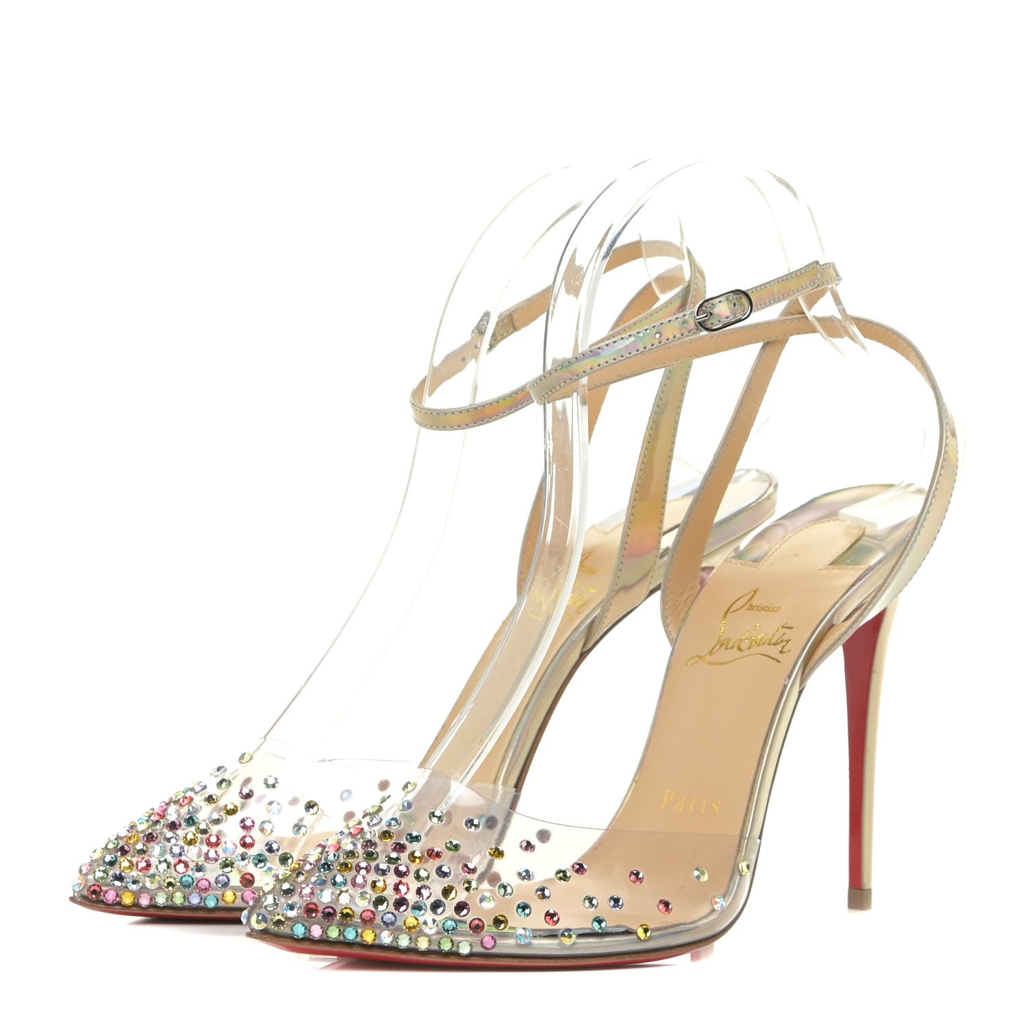Christian Louboutin PVC Patent Psychic Spikaqueen 100 Pumps 37.5 Mix California 3 of 15