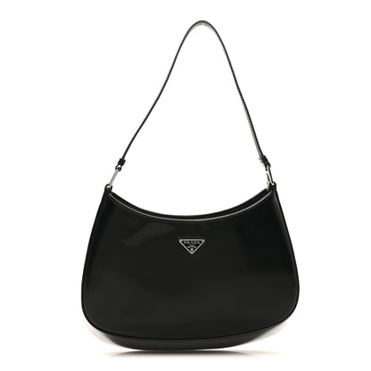 Prada Spazzolato Cleo Shoulder Bag Black 1 of 9