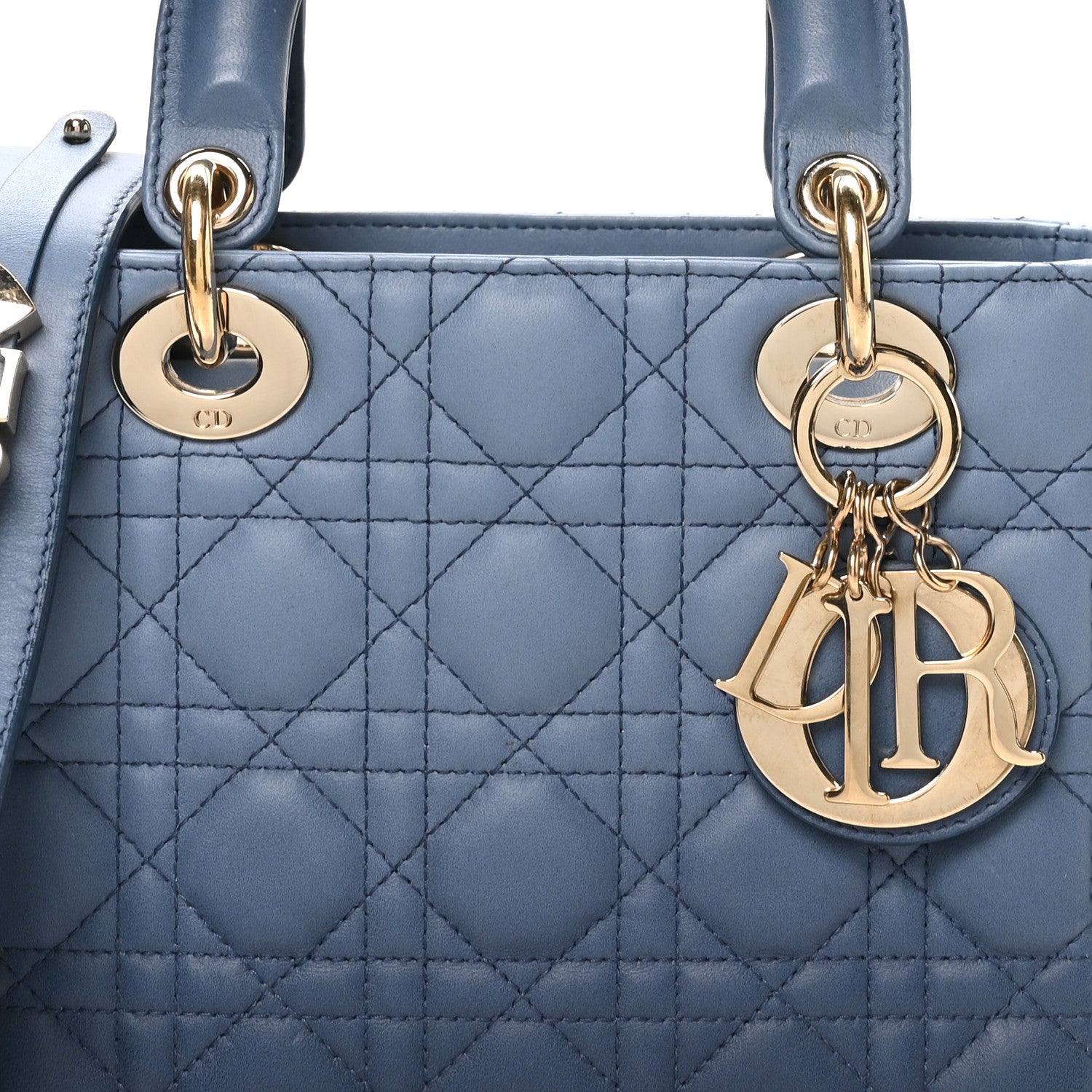 Christian Dior Lambskin Cannage Gradient Small My ABCDior Lady Dior Indigo Blue 8 of 12
