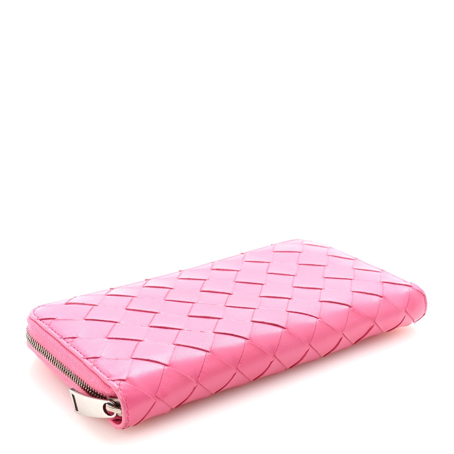 Bottega Veneta Nappa Intrecciato Zip Around Wallet Rosa Shock 4 of 7