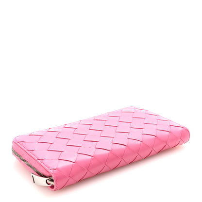 Bottega Veneta Nappa Intrecciato Zip Around Wallet Rosa Shock 4 of 7