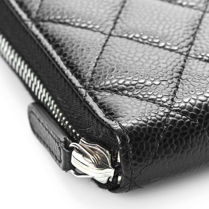 Chanel Caviar Quilted Large Gusset Zip Around Wallet Black 9 of 10
