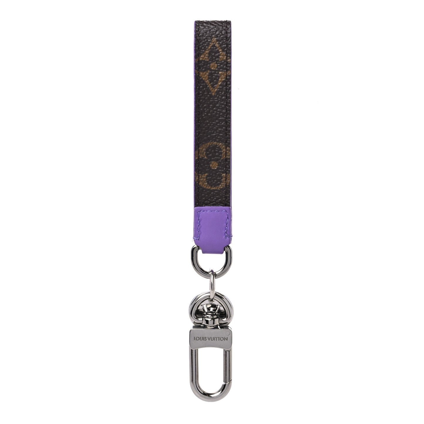 Monogram Slim Dragonne Bag Charm Key Holder Purple