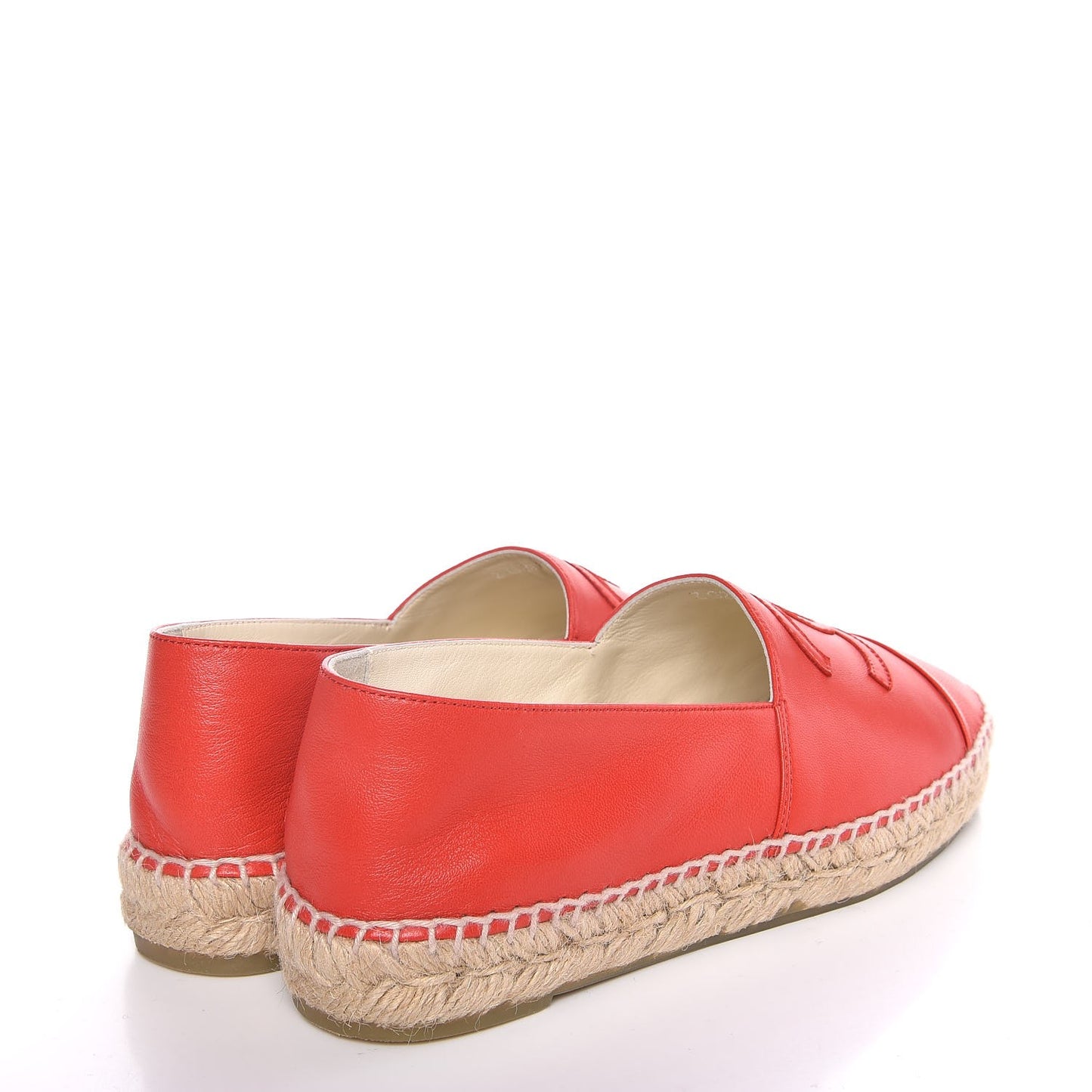 Lambskin CC Espadrilles 38 Red