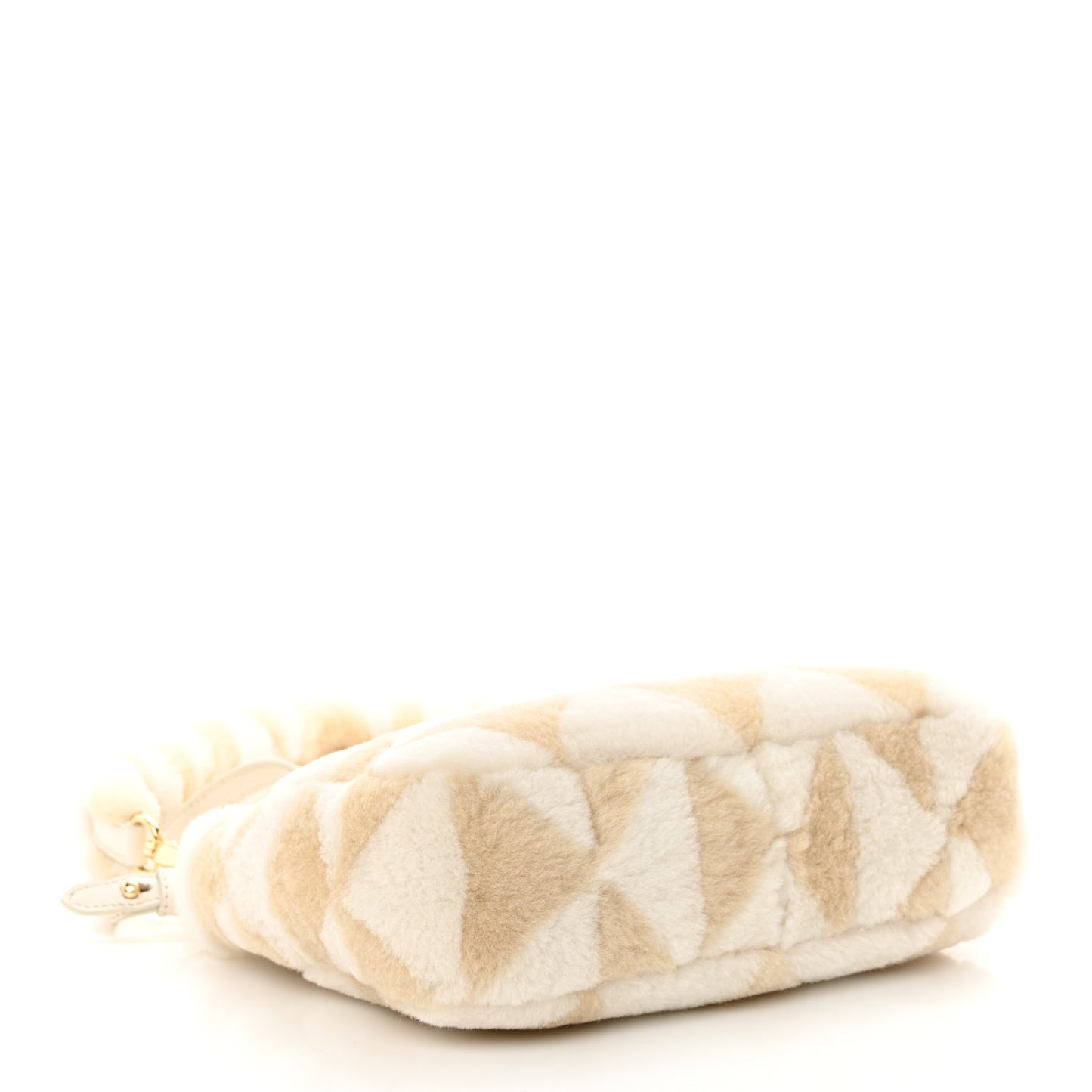 Montone Shearling Nappa Mini Re-Edition Shoulder Bag Ecru Bianco