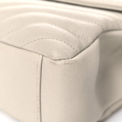 Saint Laurent Sheepskin Matelasse Chevron Monogram Medium College Bag Crema Soft 9 of 22