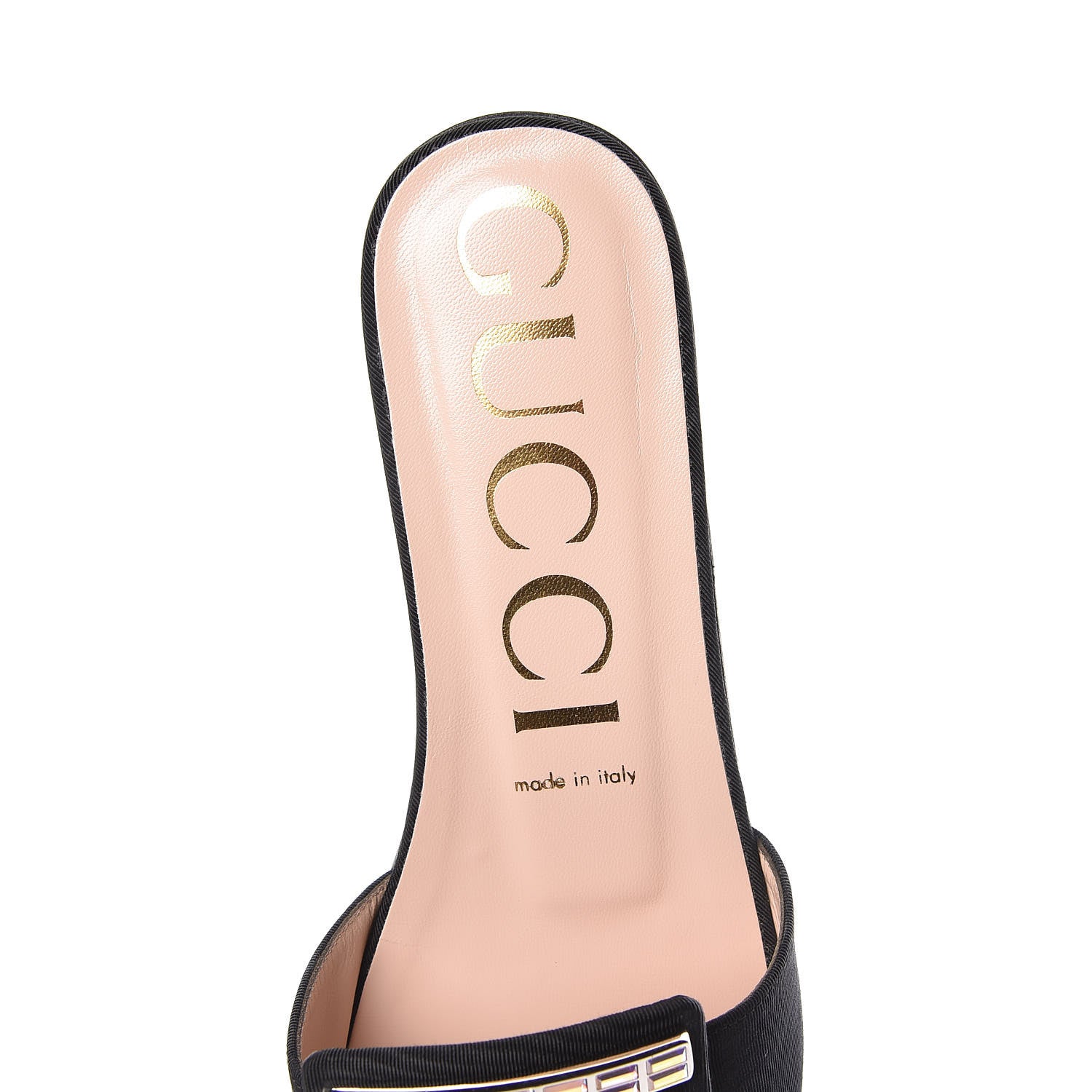 Gucci Moire Fabric Crystal Square G Madelyn Slide Sandals 38.5 Black 6 of 7