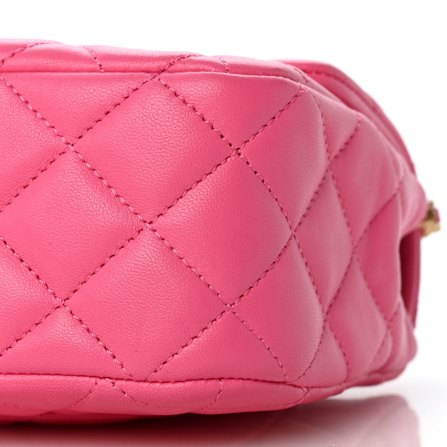 Lambskin Enamel Quilted Small Coco Hearts Flap Pink