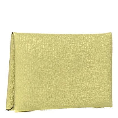 Hermes Chevre Mysore Verso Calvi Card Case Jaune Bourgeon Nata 3 of 7