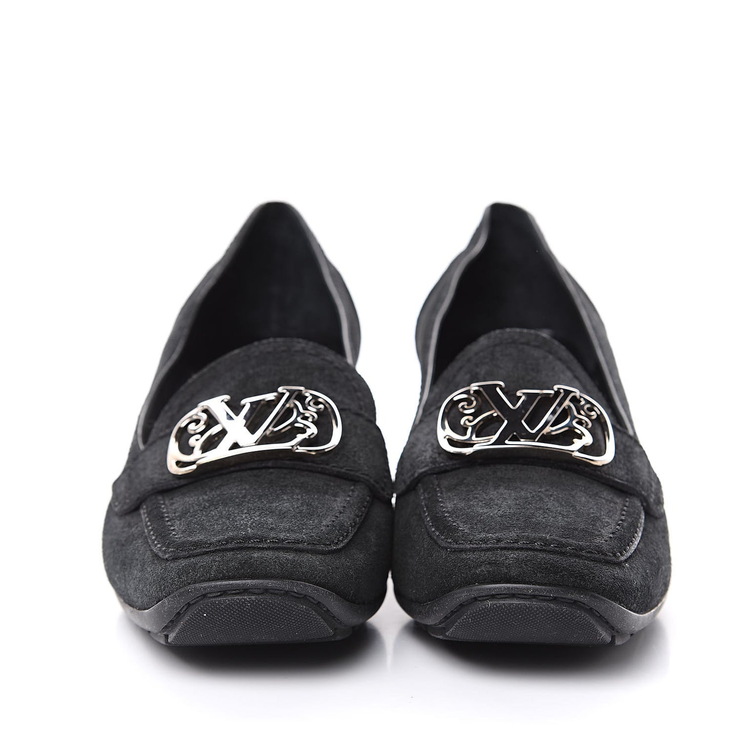 Suede Loafer Pump 41 Black