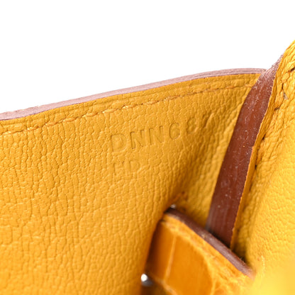 Hermes Togo Shiny Niloticus Crocodile Birkin Touch 30 Jaune Ambre 7 of 11