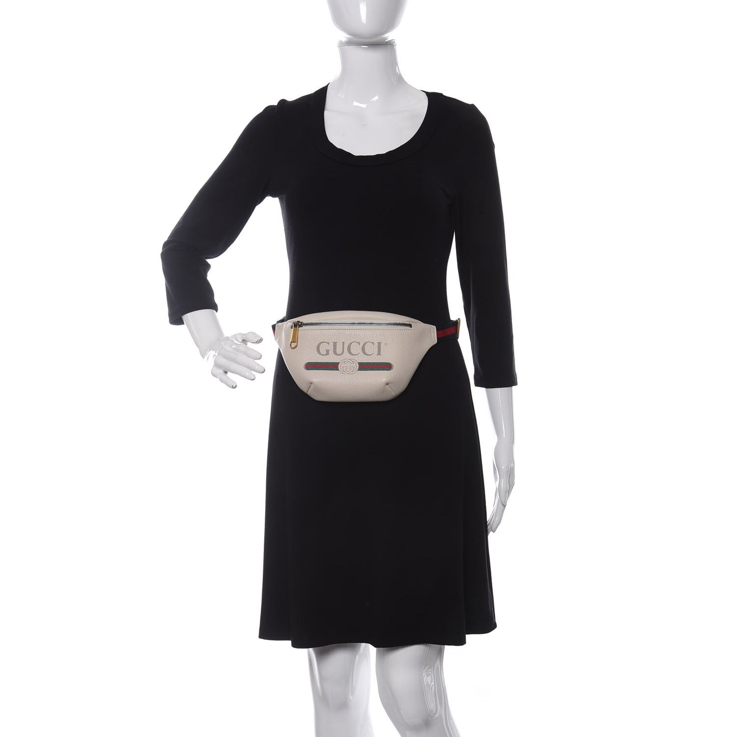Grained Calfskin Small Logo Belt Bag White