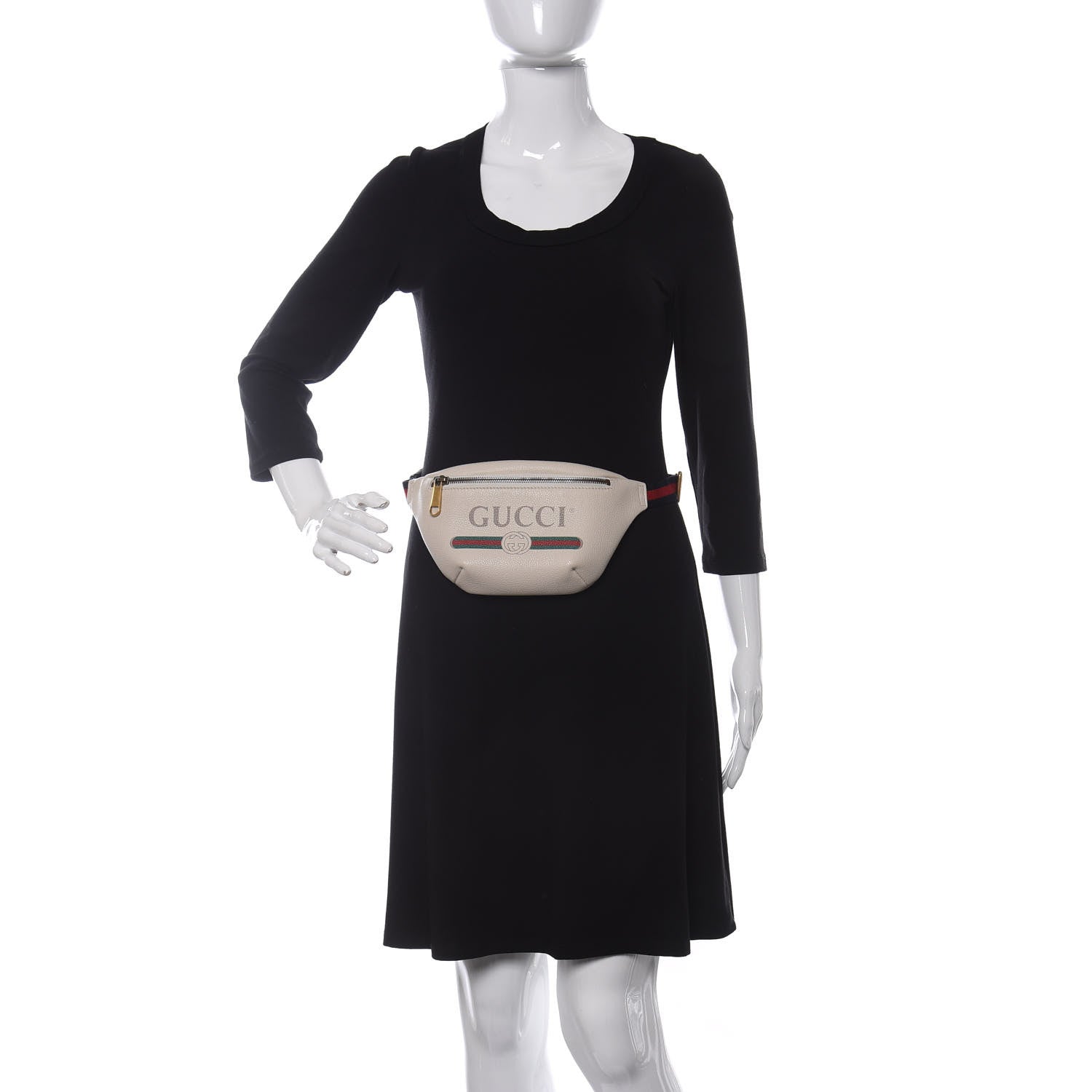 Gucci Grained Calfskin Small Logo Belt Bag White 2 of 11