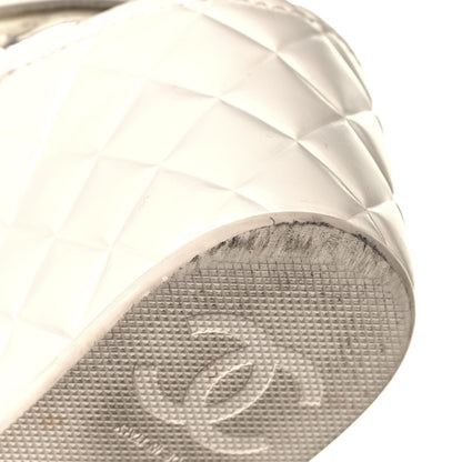 Chanel Shiny Calfskin Logo Platform Sandals 36 Ivory 11 of 11