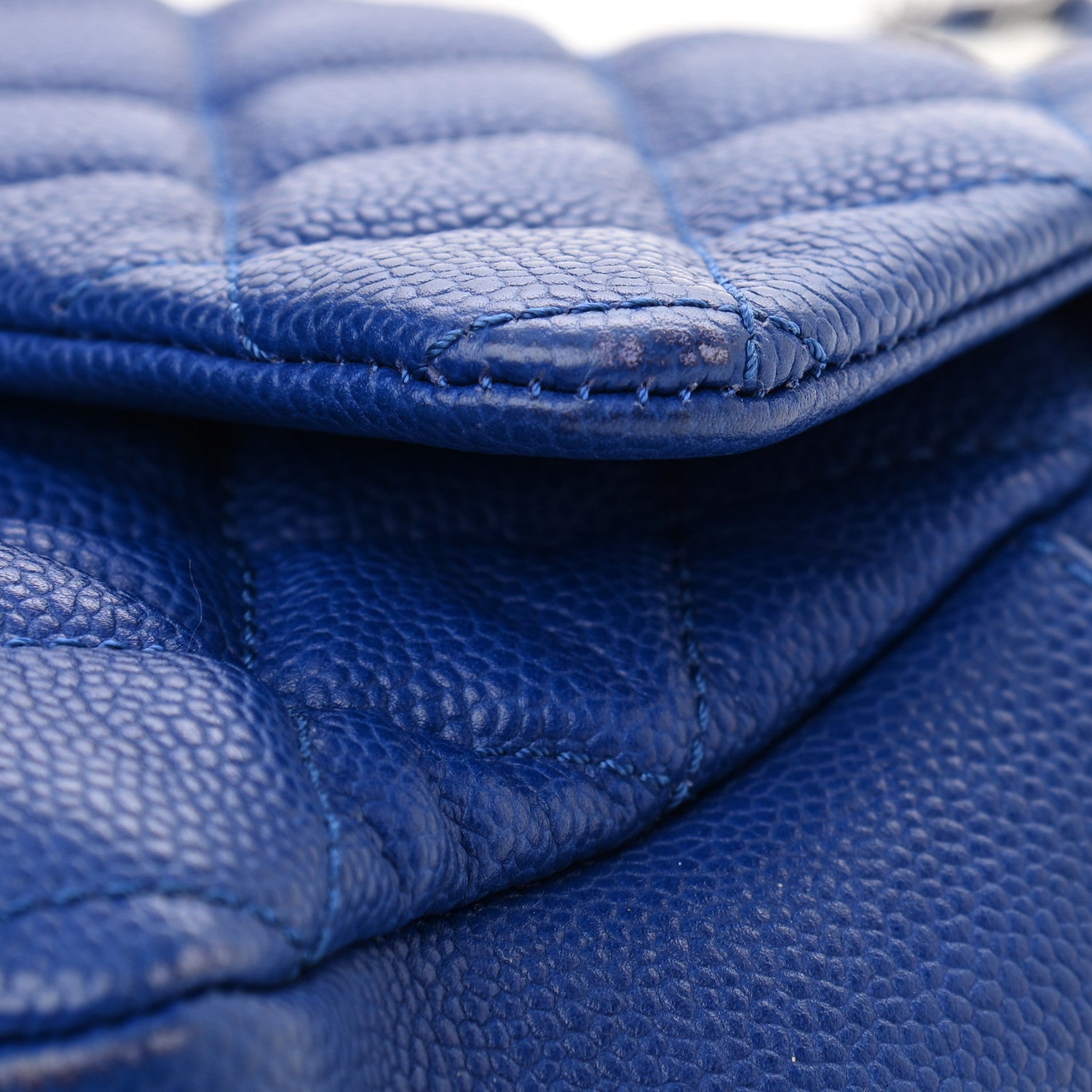 Chanel Caviar Quilted Jumbo Easy Flap Blue 11 of 12