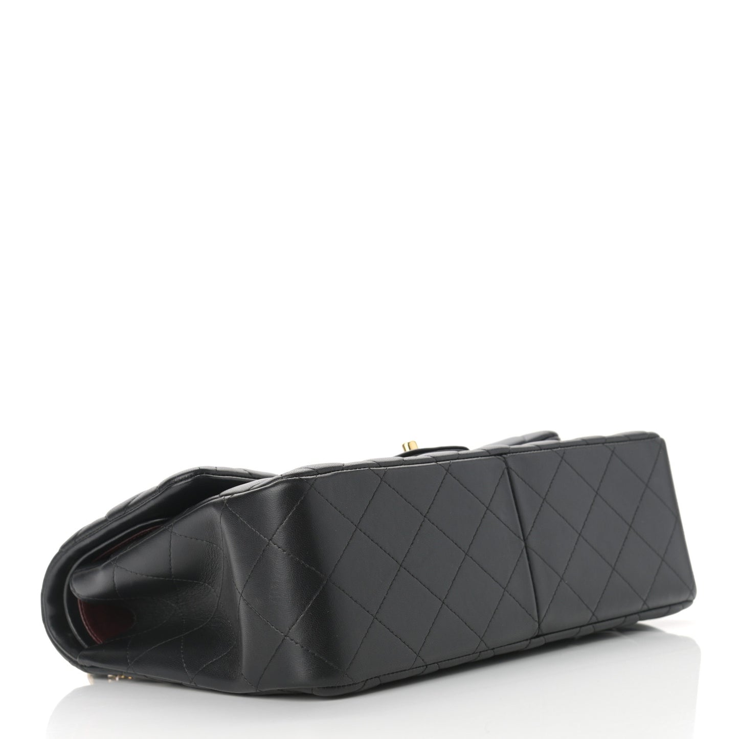 Lambskin Quilted Jumbo Double Flap Black