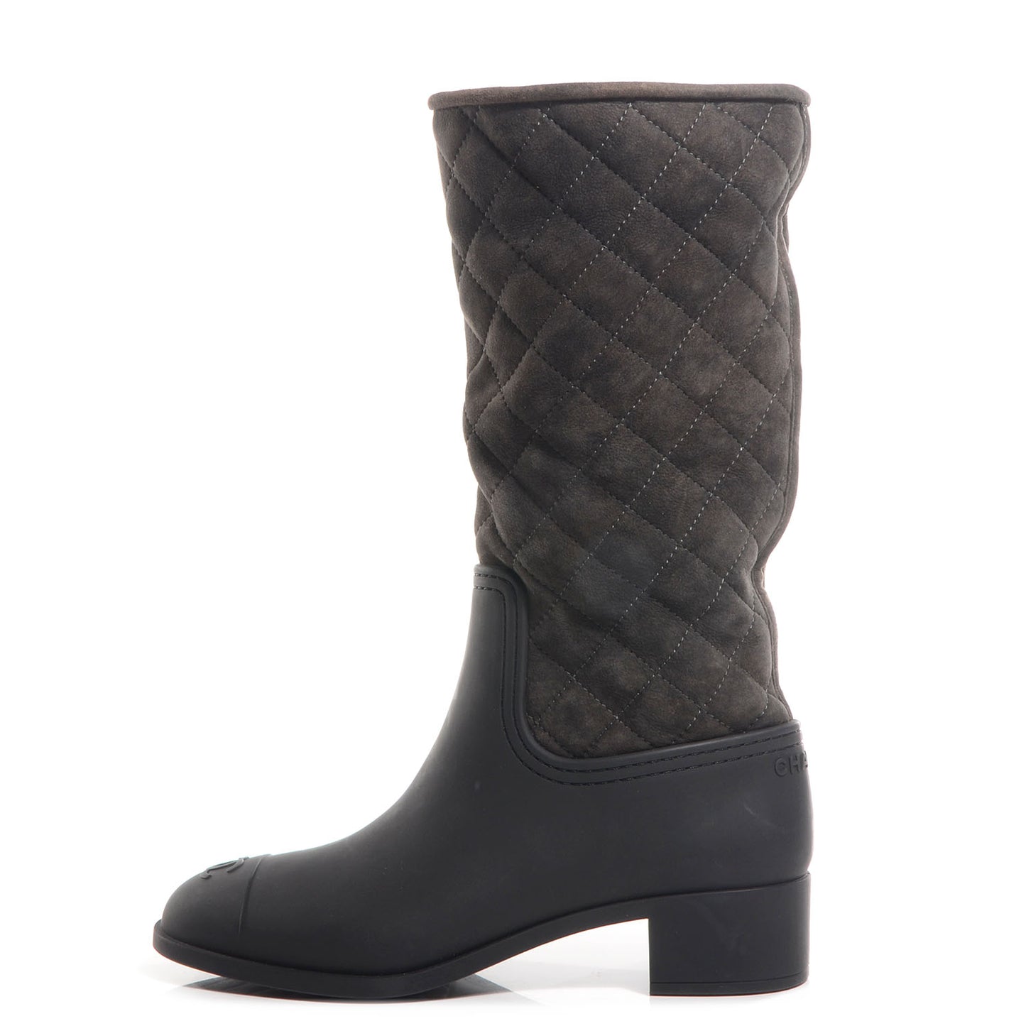 Quilted Shearling Boots 39 Black Brown