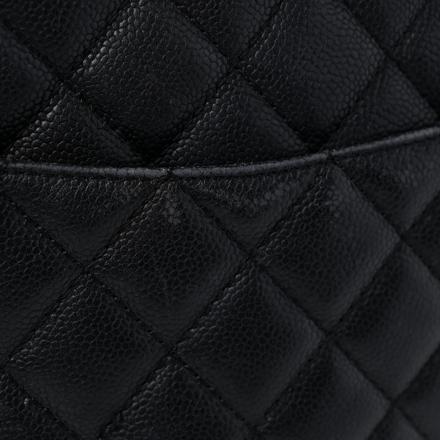 Caviar Quilted Grand Shopping Tote GST Black