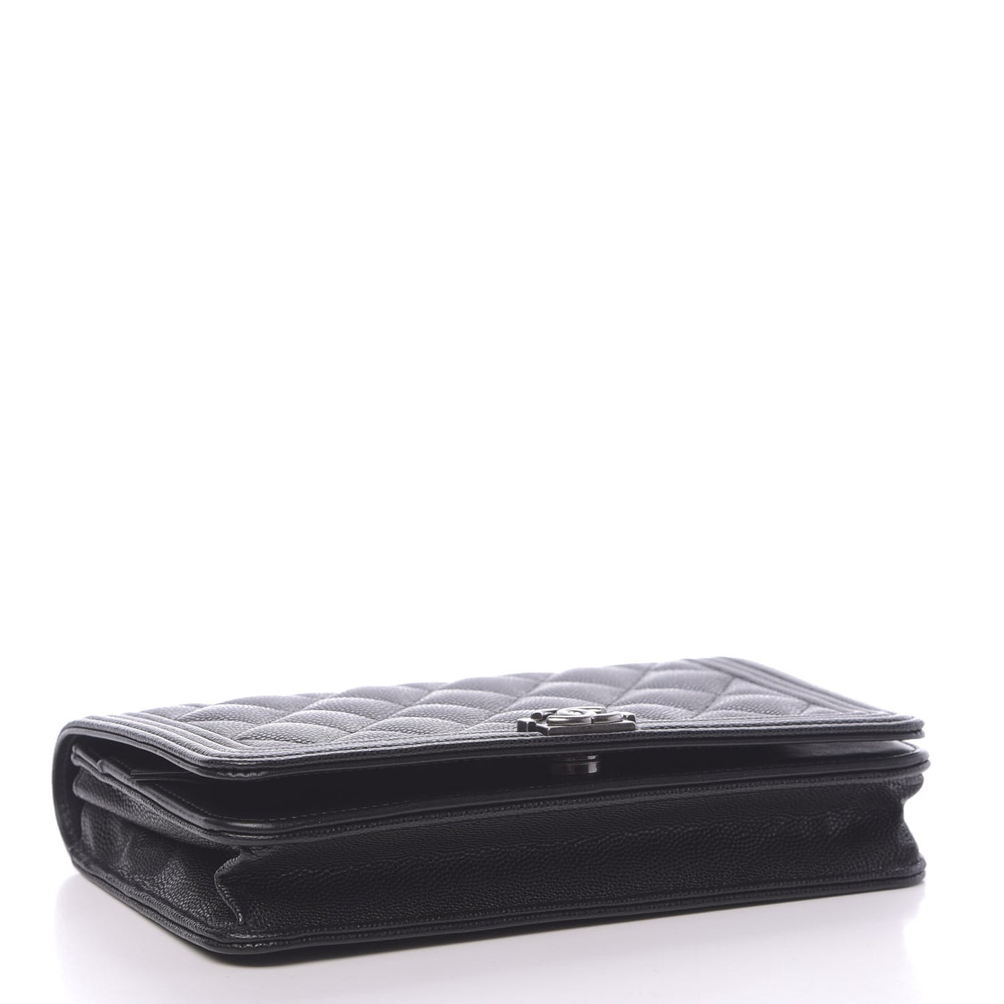 Caviar Quilted Boy Wallet On Chain WOC Black