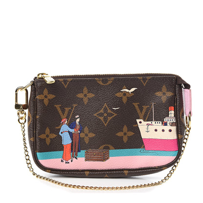 Louis Vuitton Monogram 2016 Christmas Animation Mini Pochette Accessories Rose Ballerine 1 of 6