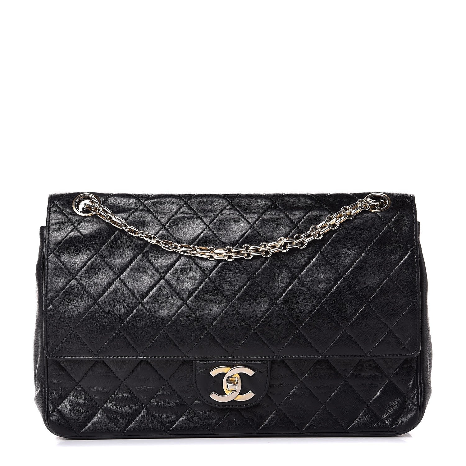 Chanel Lambskin Medium Mademoiselle Chain Double Flap Black 1 of 7