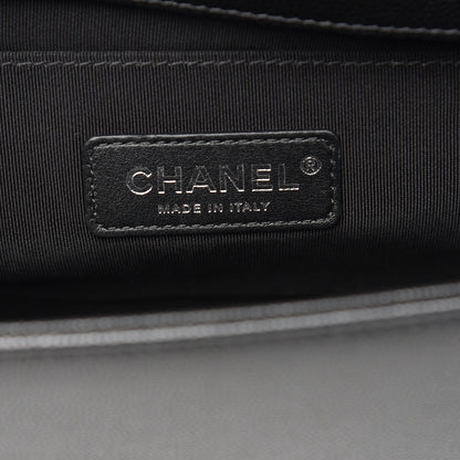 Chanel Caviar Chevron Quilted Medium Boy Flap Black 5 of 11