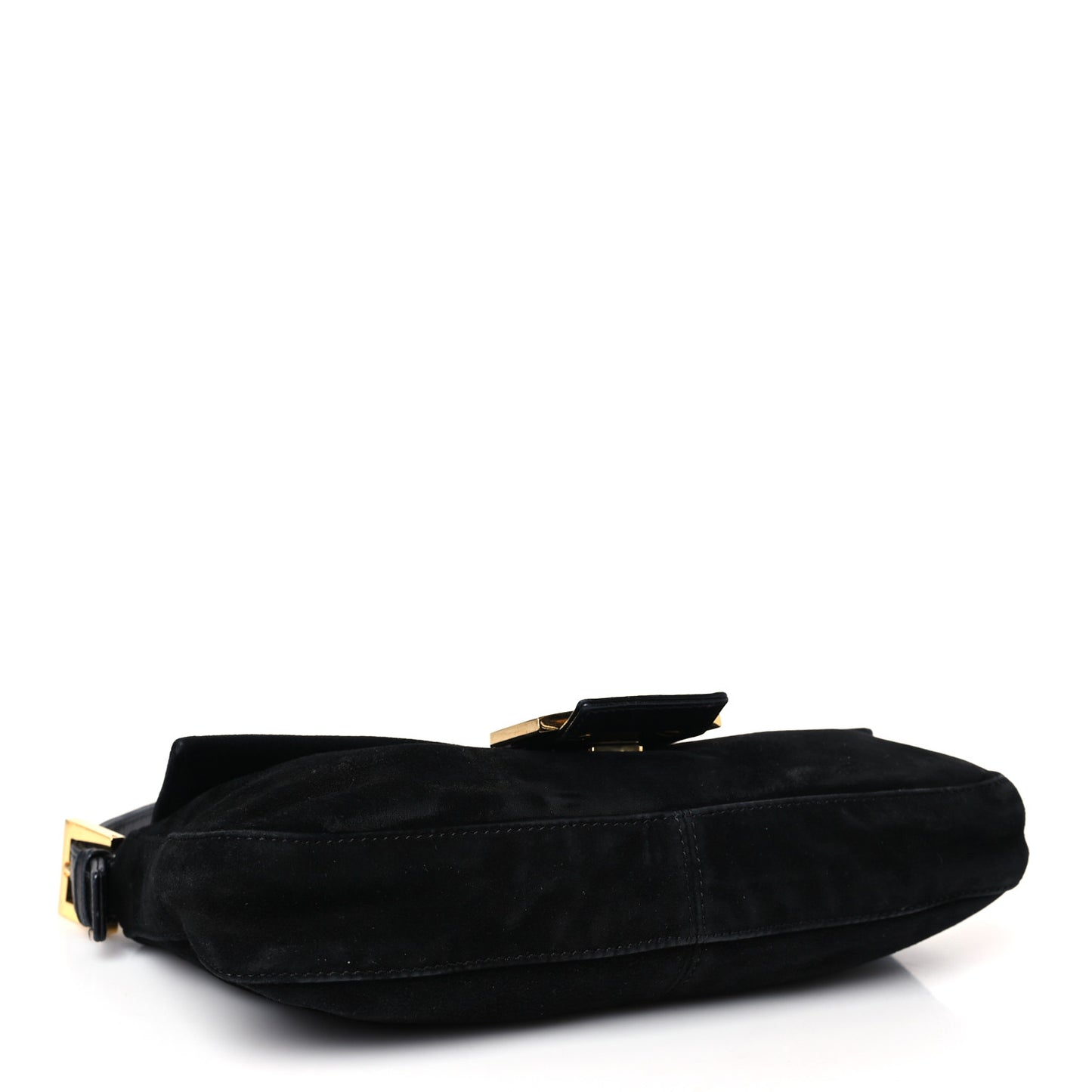 Suede Calfskin Baguette Black