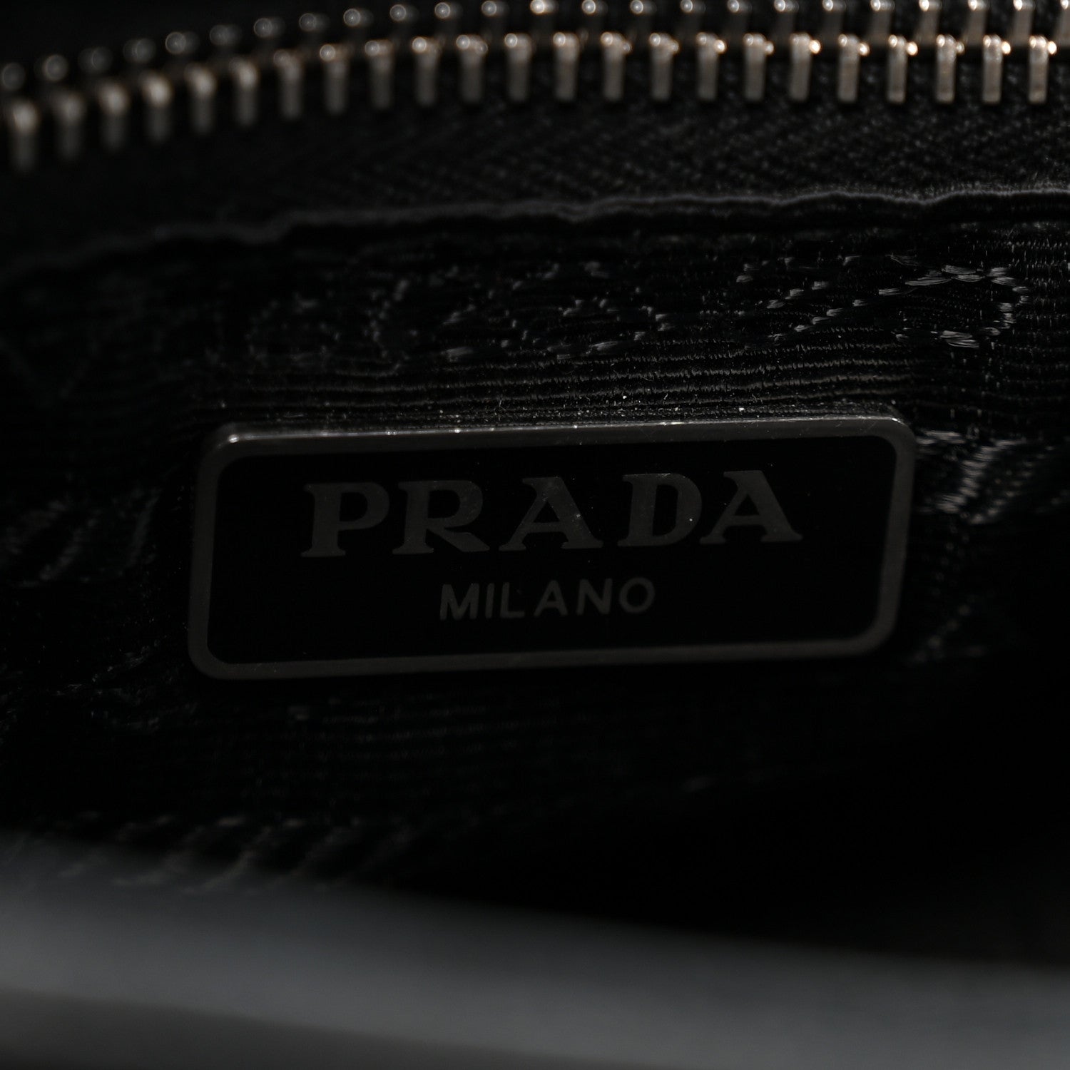 Prada Saffiano Tessuto Nylon Chain Shoulder Bag Black 6 of 15