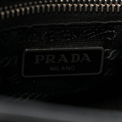 Prada Saffiano Tessuto Nylon Chain Shoulder Bag Black 6 of 15