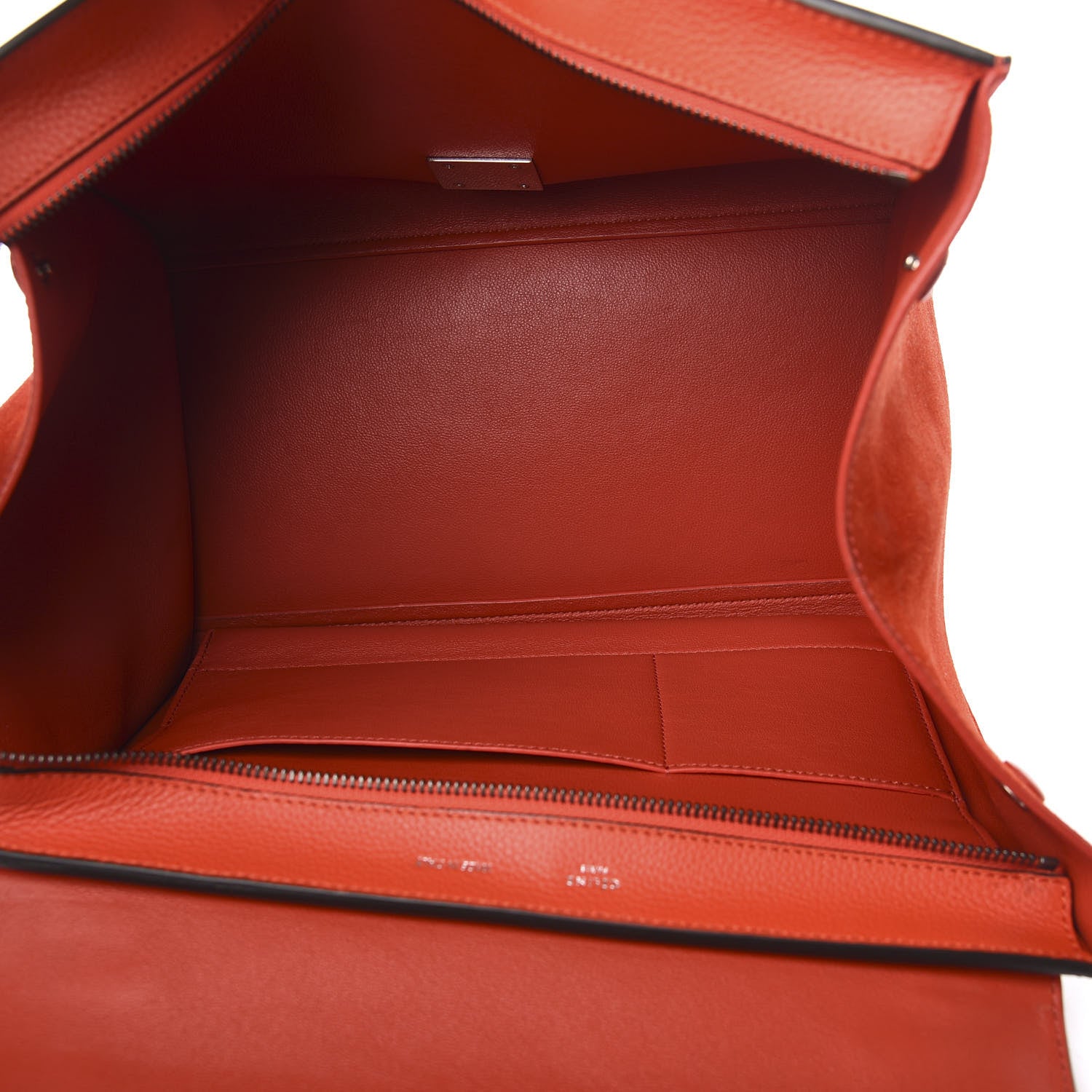 Celine Drummed Calfskin Suede Medium Trapeze Vermillion 6 of 10