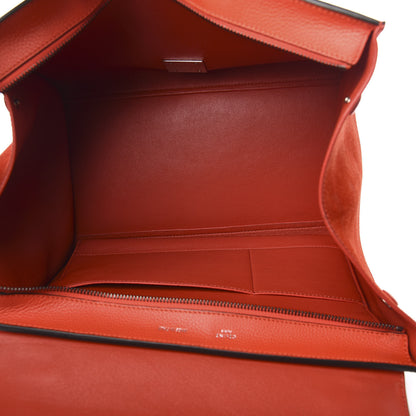 Celine Drummed Calfskin Suede Medium Trapeze Vermillion 6 of 10