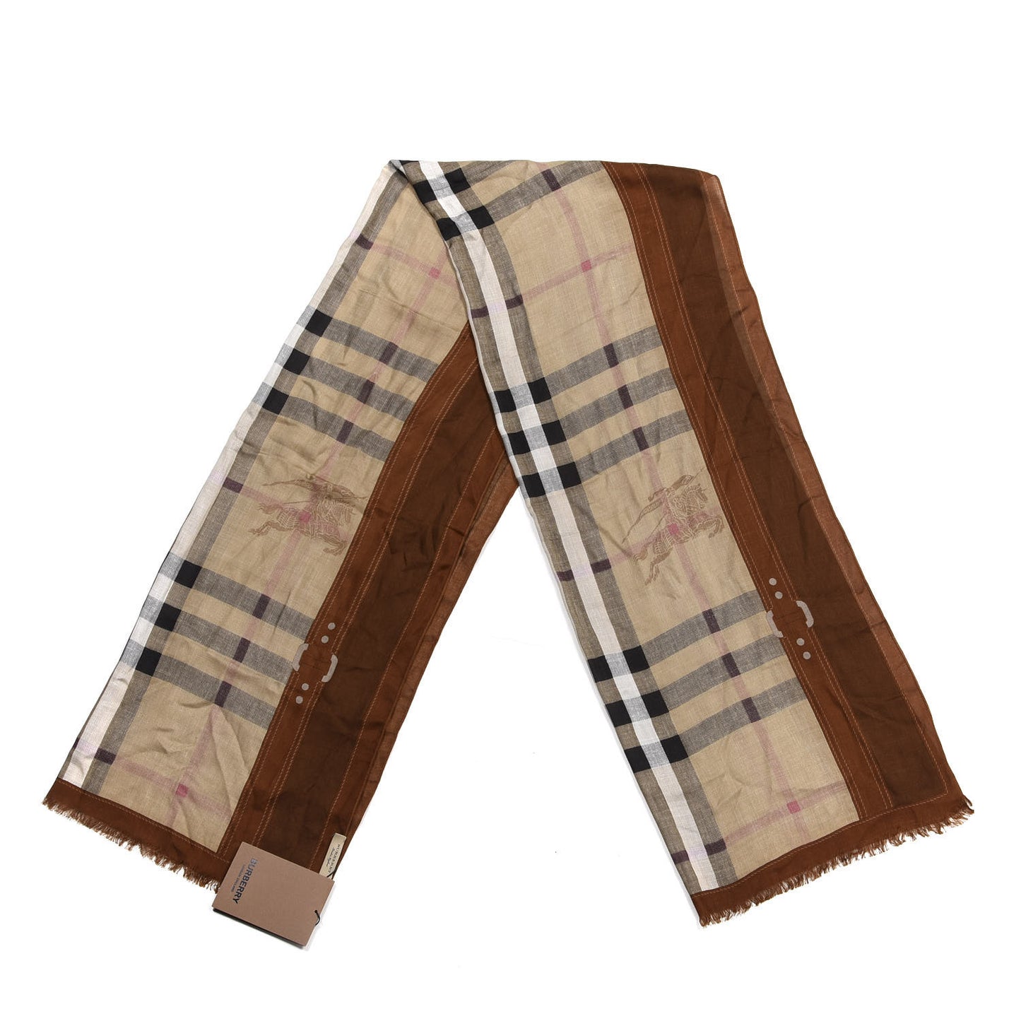 Modal Cashmere Haymarket Check Scarf Bronze