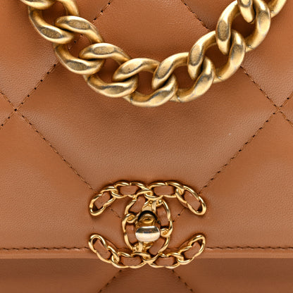 Chanel Lambskin Quilted Chanel 19 Wallet On Chain WOC Brown 8 of 10