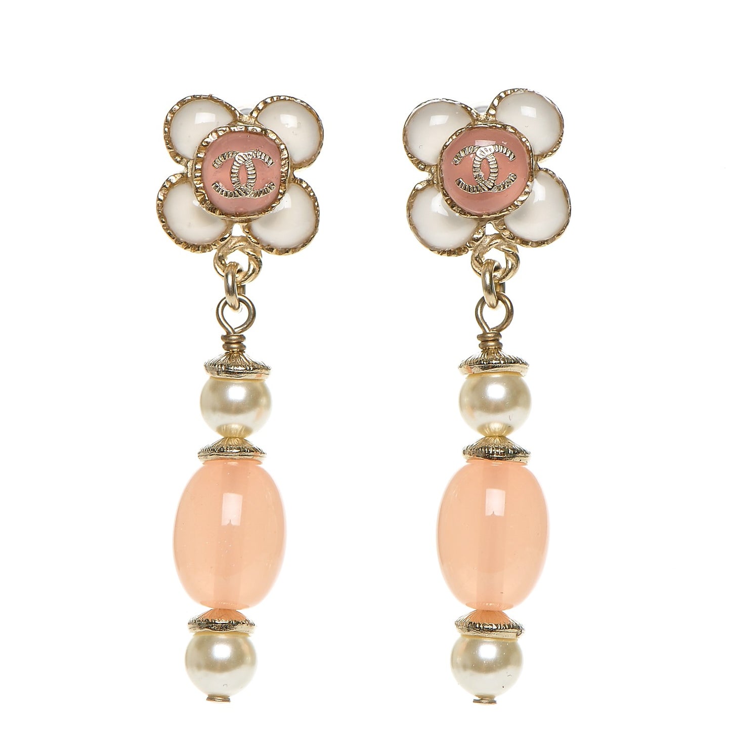 Gripoix Pearl Dangle Earrings Gold