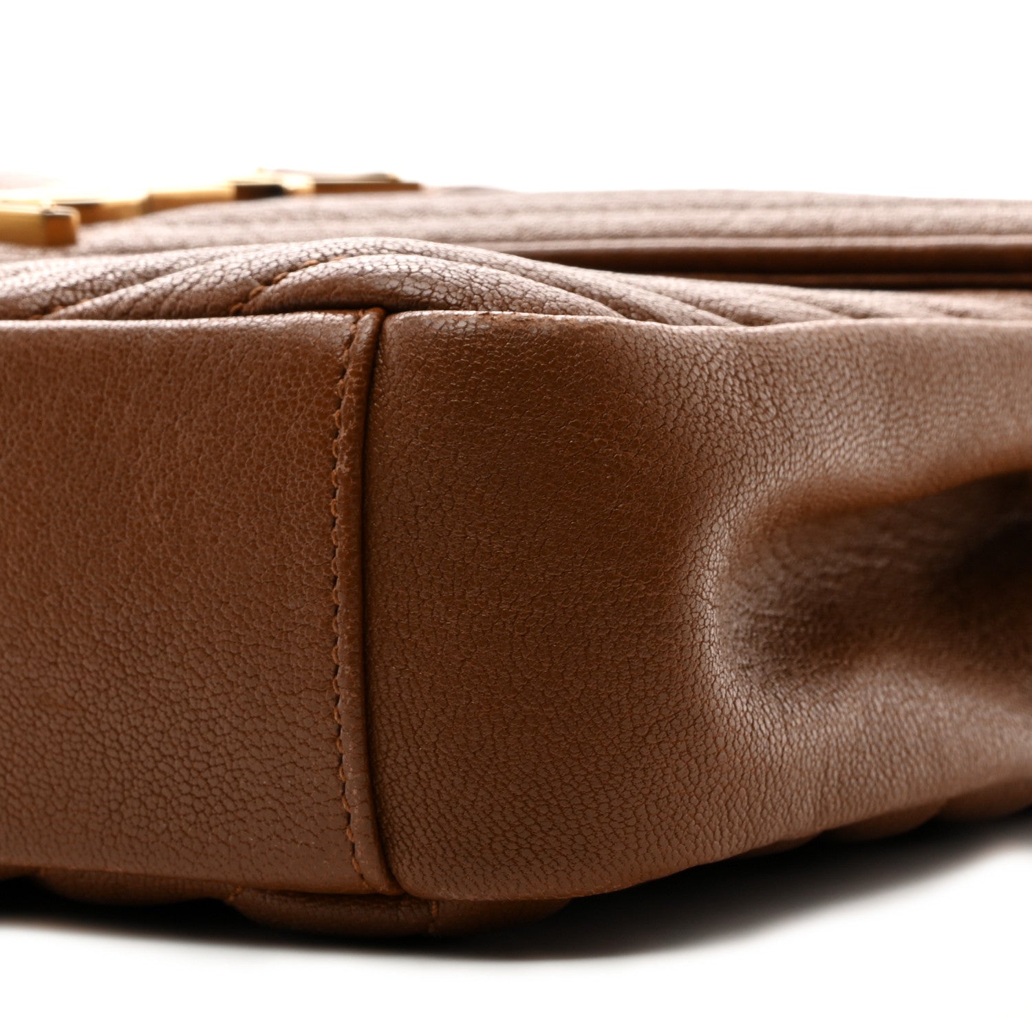 Saint Laurent Sheepskin Matelasse Chevron Monogram Medium College Bag Brick 11 of 12