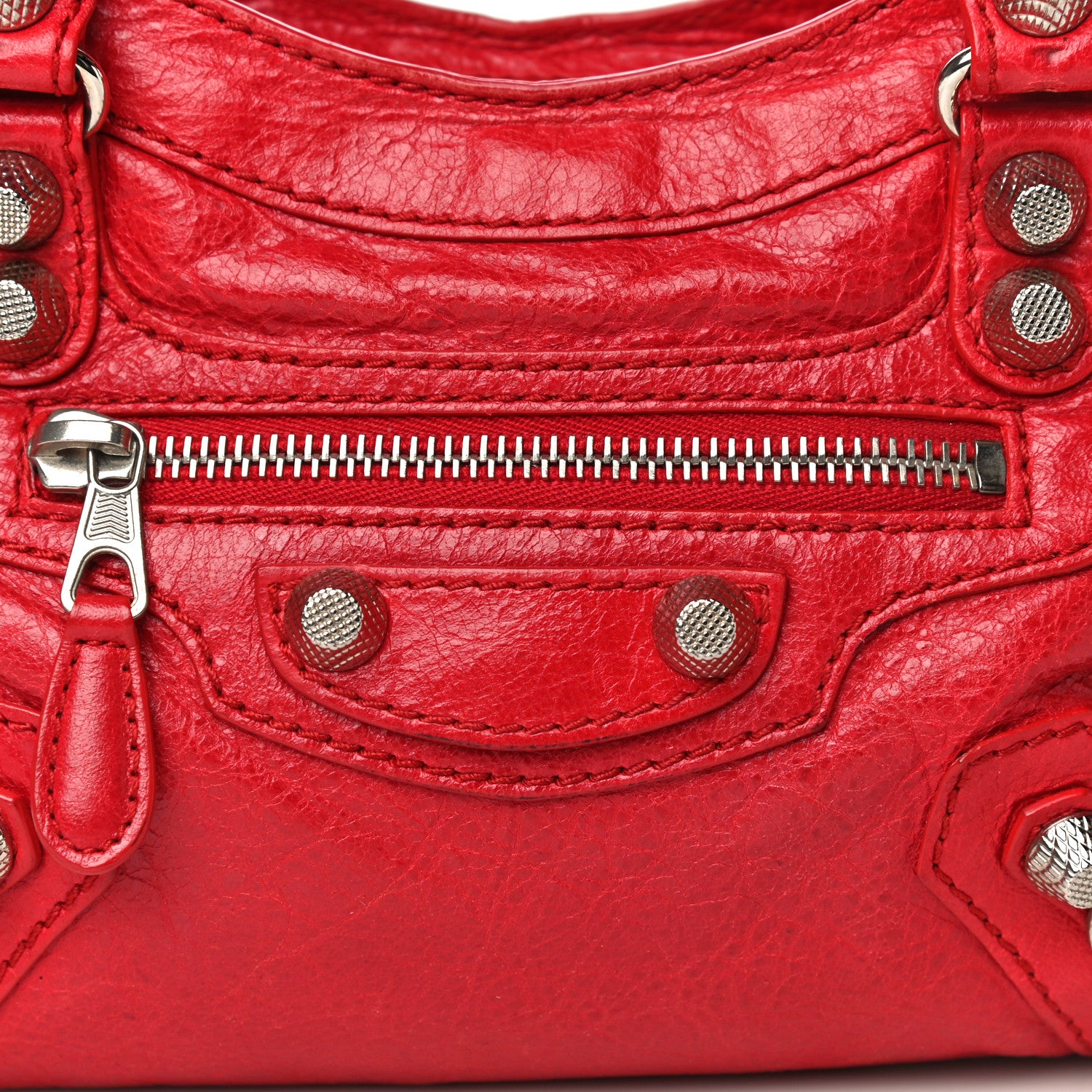 Balenciaga Agneau Giant 12 Silver Hardware Mini City Rouge Cardinal 14 of 25