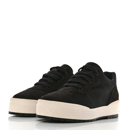 Chanel Nylon Suede CC Sneakers 38 Black 3 of 11