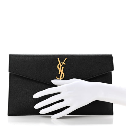 Saint Laurent Grain De Poudre Uptown Pouch Black 2 of 8