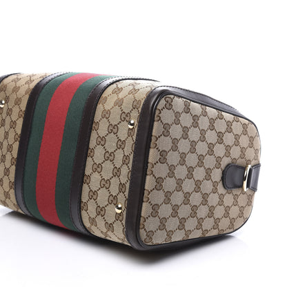 Gucci Monogram Vintage Web Medium Boston Dark Brown 6 of 10