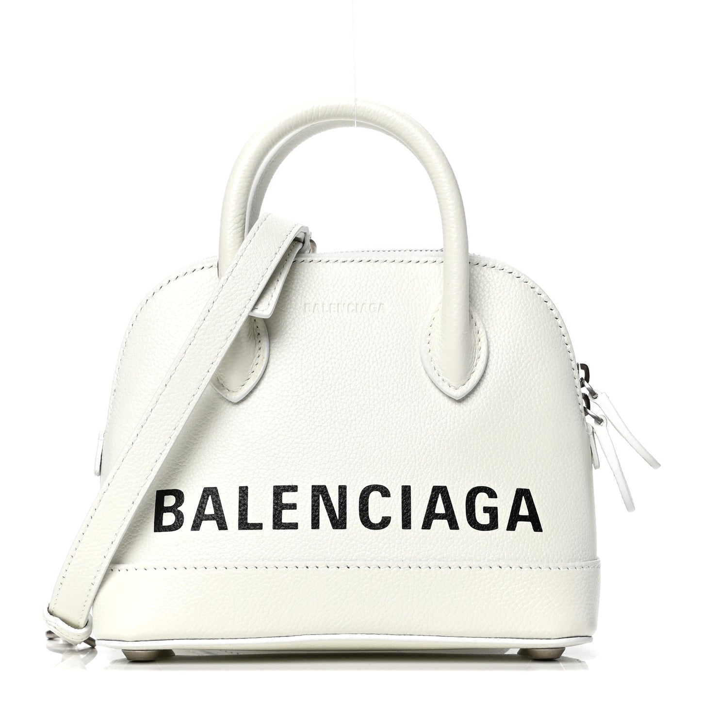 Grained Calfskin XXS Ville Top Handle Bag White Black