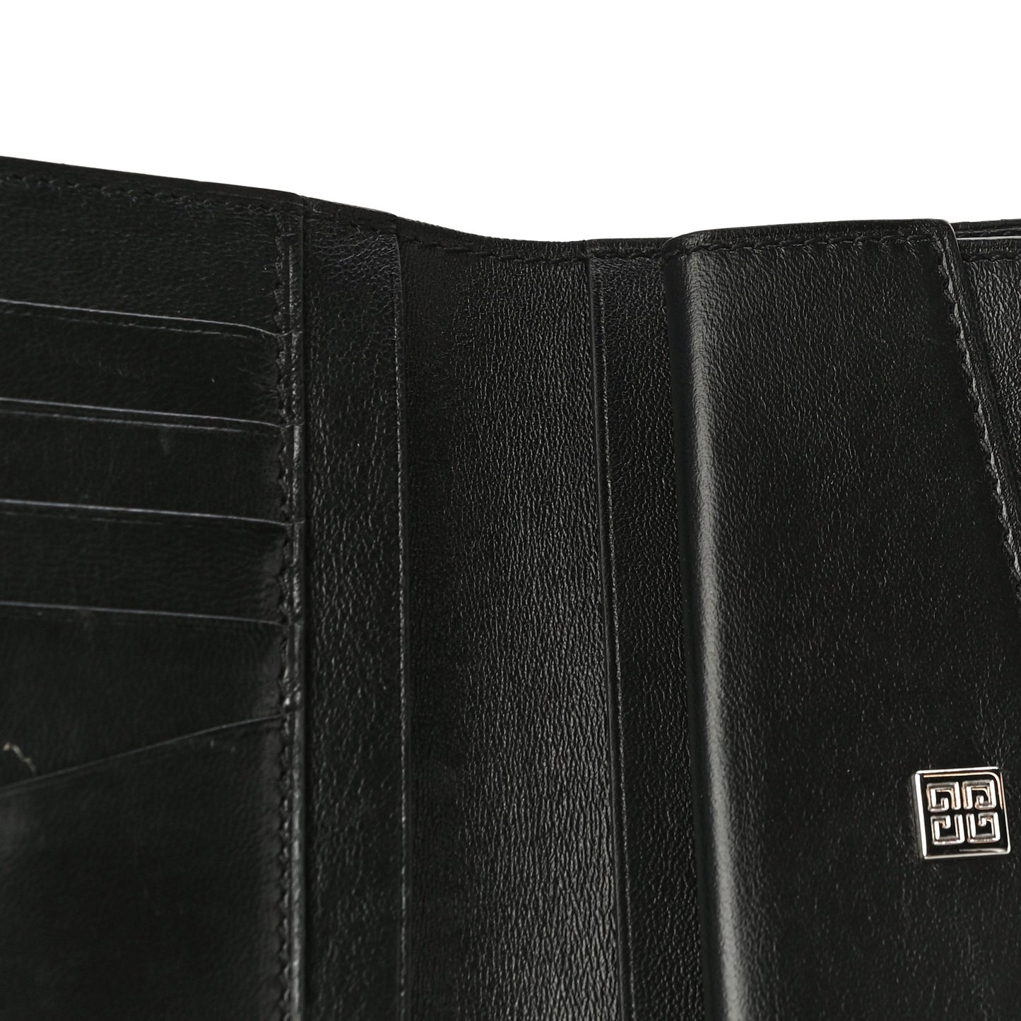 Calfskin Elastic Panel Card Case Black