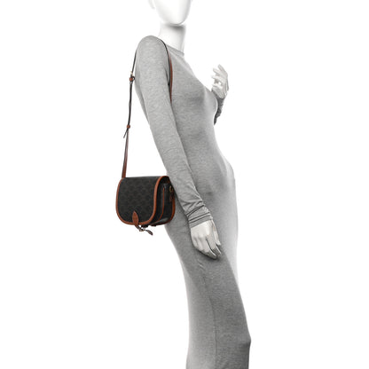 Celine Triomphe Canvas Medium Folco Bag Tan 2 of 10