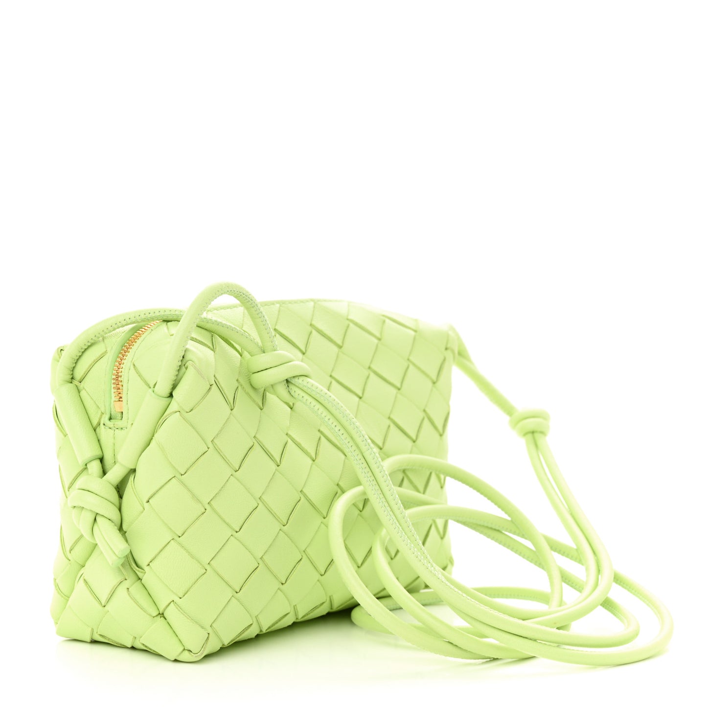 Nappa Intrecciato Mini Loop Camera Bag Fennel