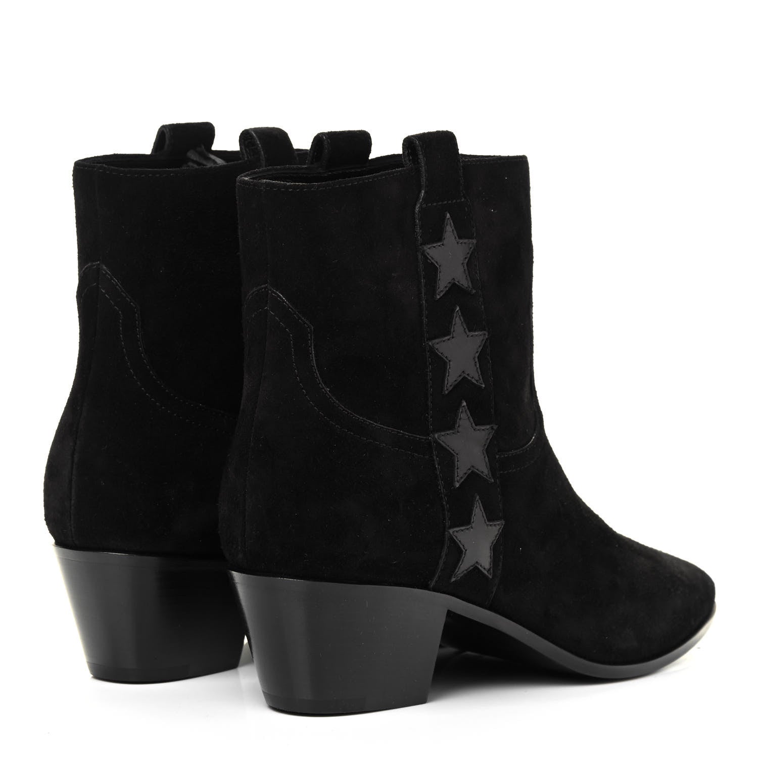 Saint Laurent Suede Rock 40 Stars Ankle Boots 35 Black 4 of 7