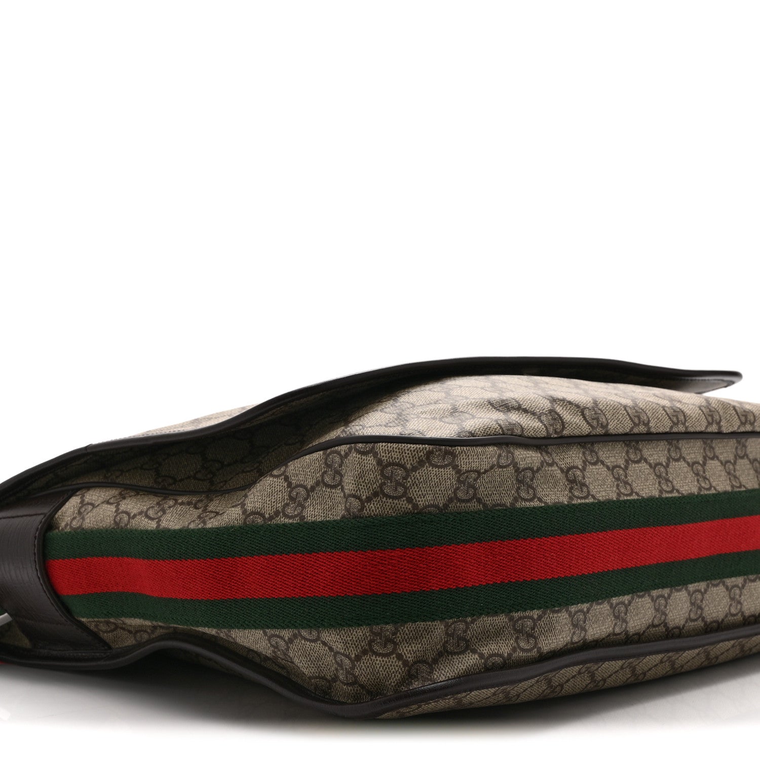 Gucci GG Plus Monogram Web Large Flap Messenger Bag Beige Dark Brown 9 of 10