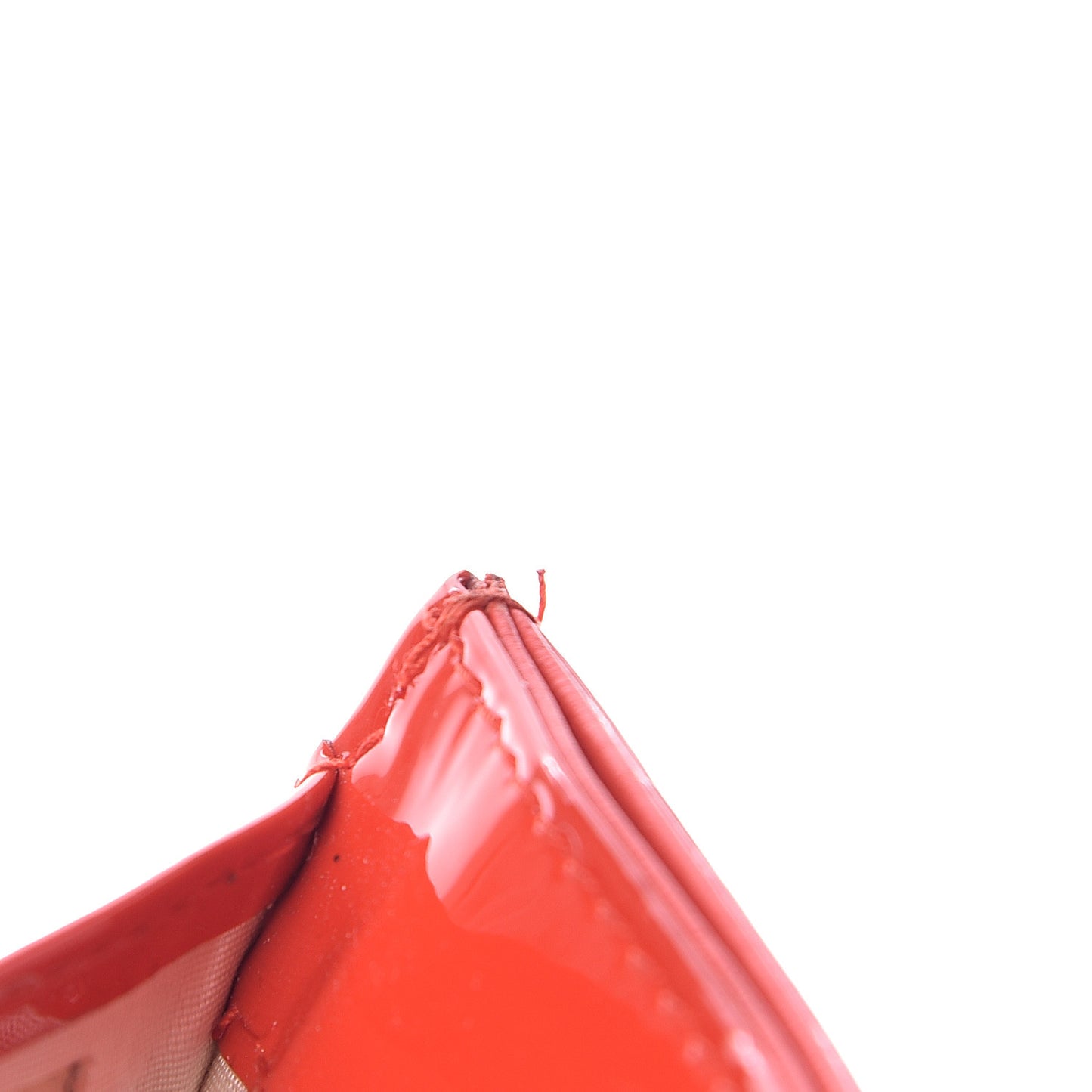 Patent Quilted Card Holder Red