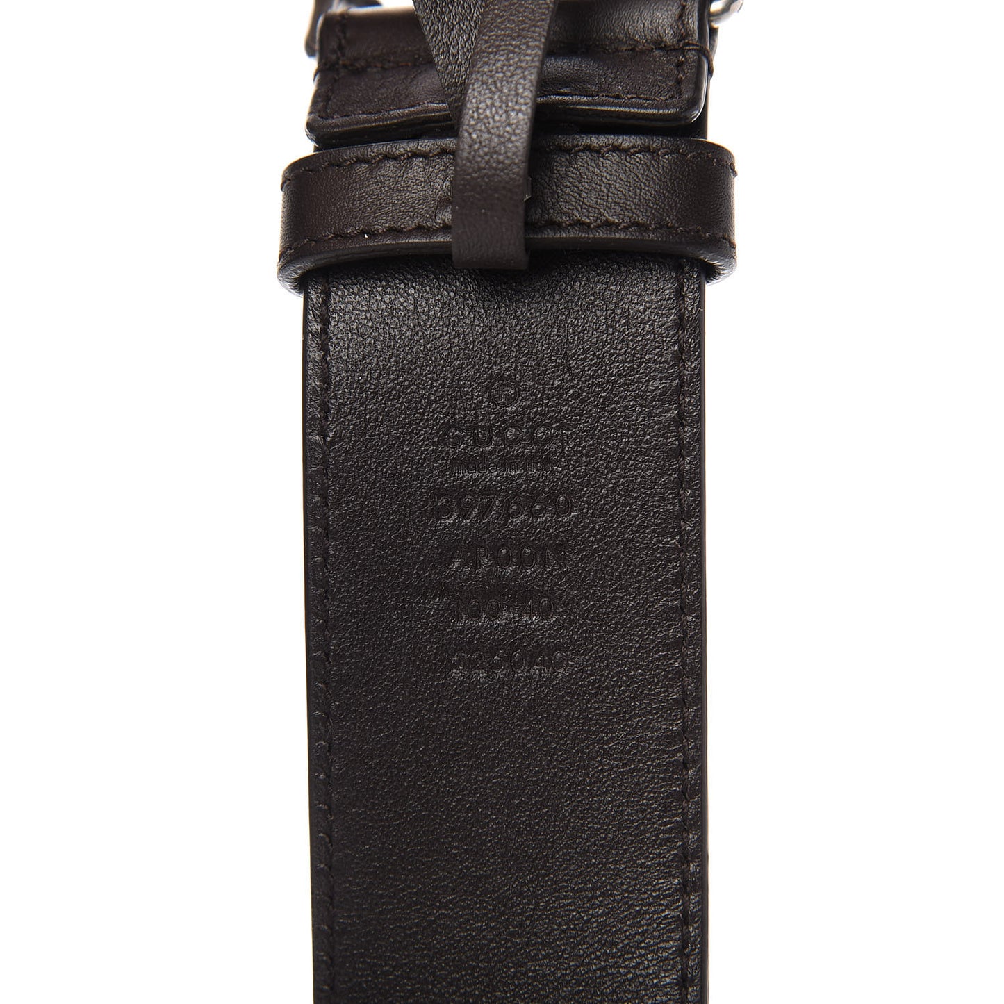 Moon Calfskin Nickel Double G 40mm Belt 100 40 Dark Cocoa