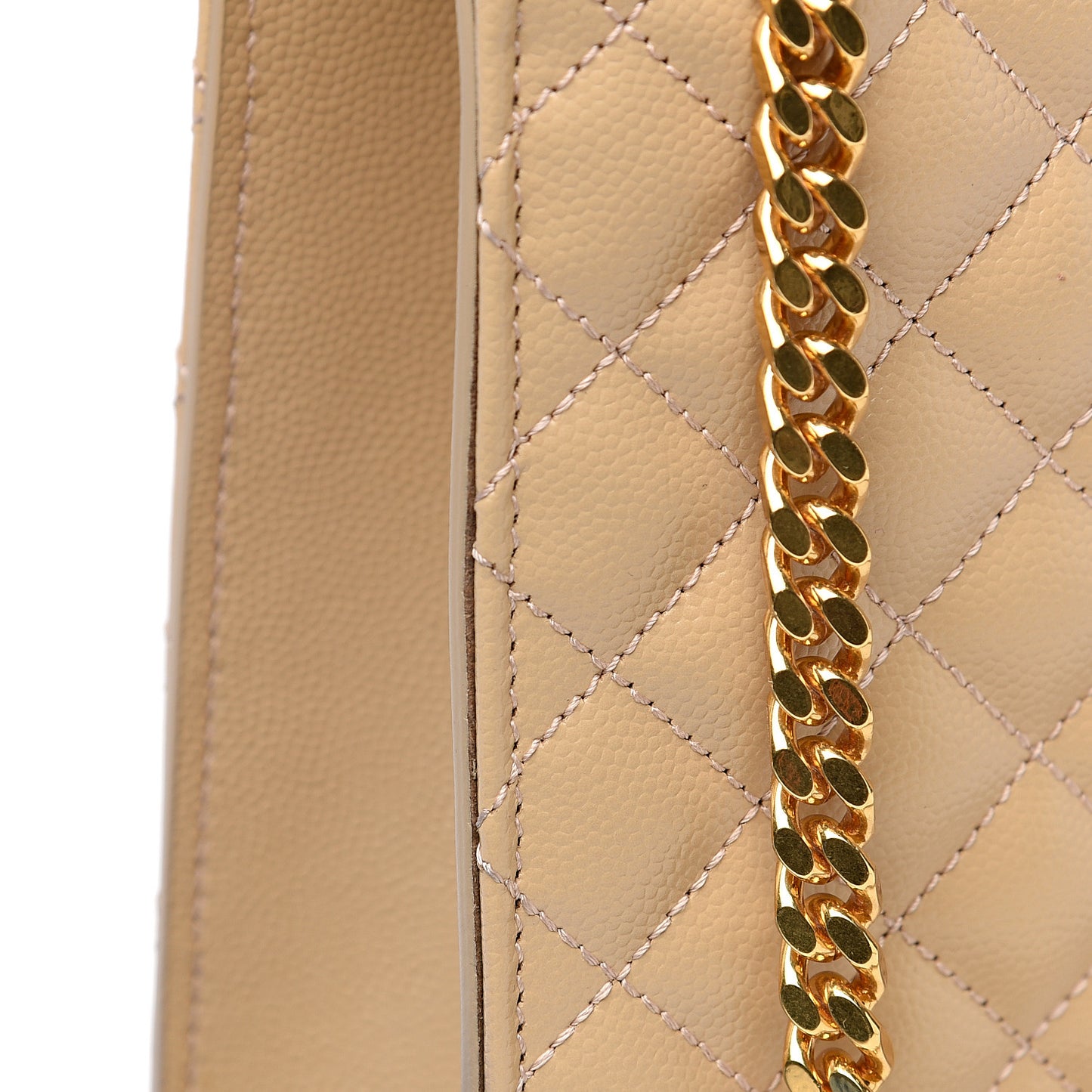 Grain De Poudre Mixed Matelasse Large Triquilt Monogram Satchel Nude Powder